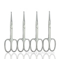 Professional Silver Color Eyebrow Nose Hair Scissors Stainless Steel Durable Beauty Trimming Tool with Customized Logo